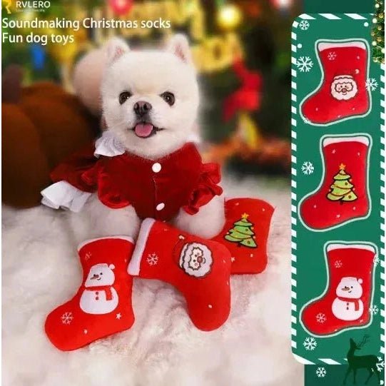 Dog Toys Pet Cotton Rope Slippers Sound Making Toys Dog Teeth Grinding Cleaning Teeth Built - in BB Airbag Round Ball Bell Various - Finnigan's Play Pen