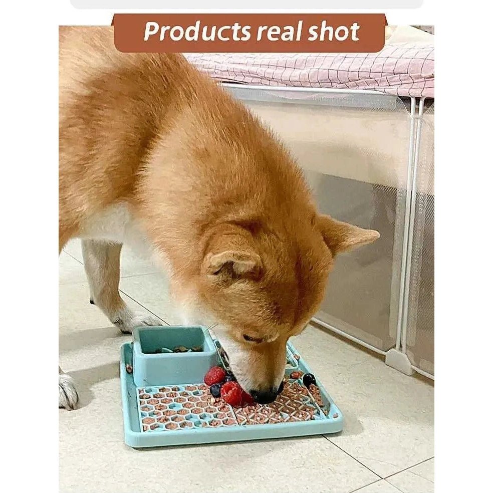 New Pet Dog Cat Tableware Anti - choking Bowl Food Grade Organosilicon Suction Cup Multifunctional Slow Food Mat Dog Licking Mat - Finnigan's Play Pen