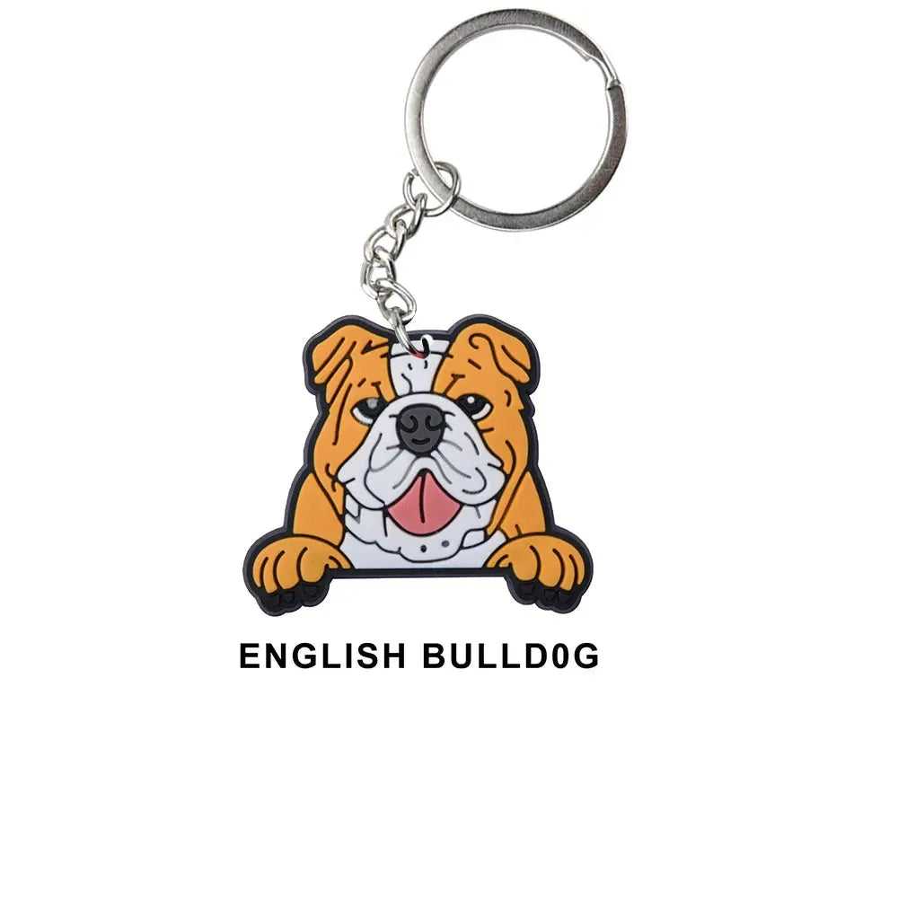 Cartoon Cool Dogs Keychains Bulldog English Springerspaniel Keyrings Maltese Greyhound Key Chains Husky Keeshond Key Rings Gifts - Finnigan's Play Pen