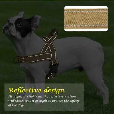Reflective Dog Harness No Pull Military Tactical Pug Puppy Harnesses with Sticker Padded Pet Vest for Small Medium Large Dog