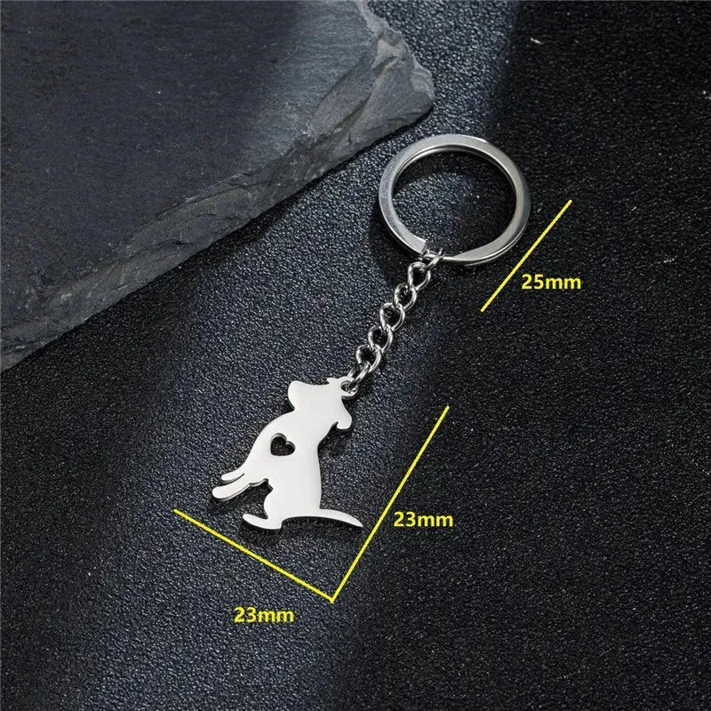 Stainless Steel Animal Keychain Cartoon Bulldog Key Rings Multiple Style Dog Keychains Key Holders Pendant Accessories Gift - Finnigan's Play Pen