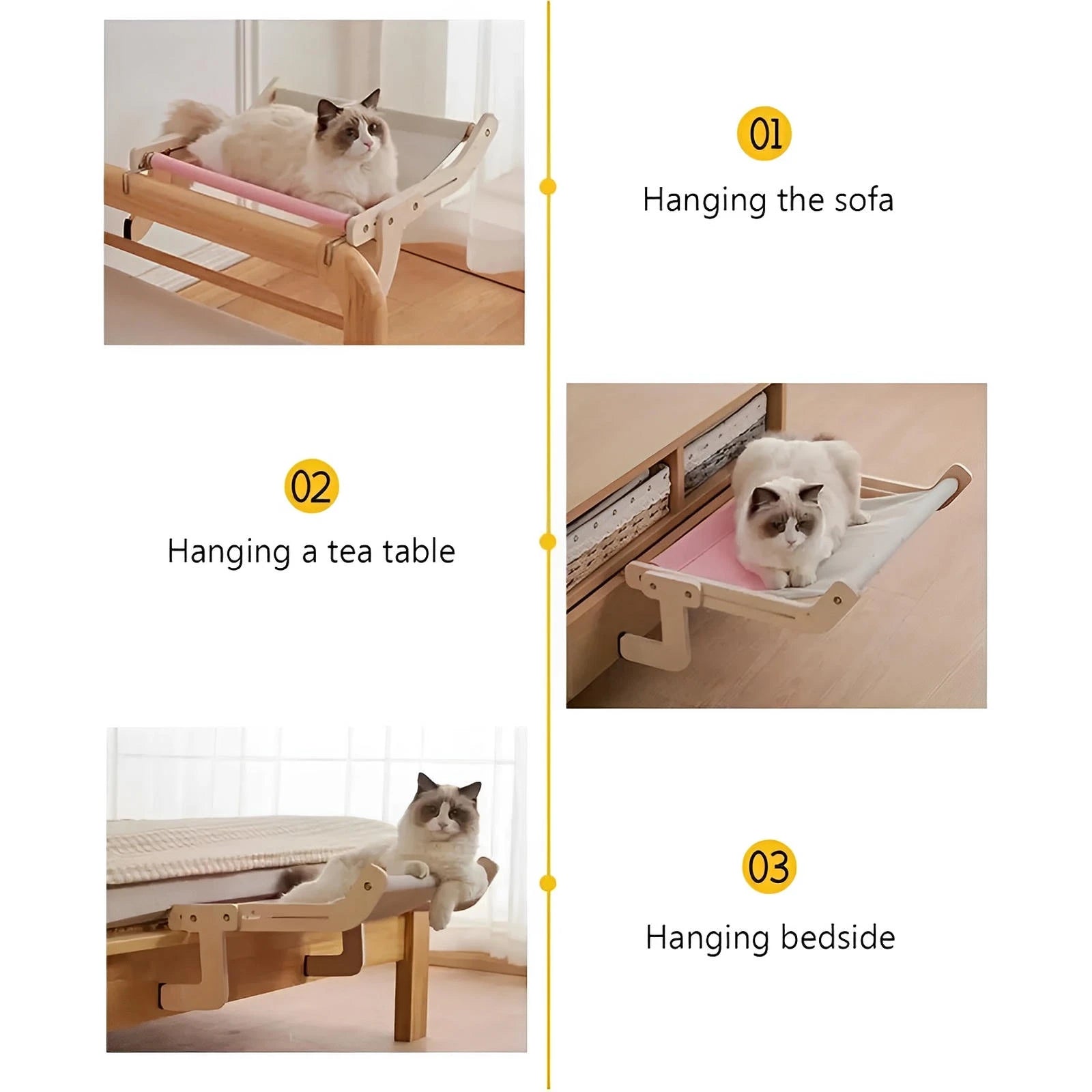 Bedside Bed Pet Nest Window Hanging Cat Bed Portable Removable Balcony Cat Hanging Hammock  - Finnigan's Play Pen