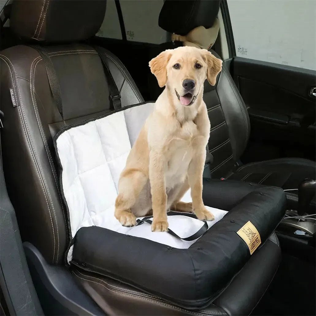 Car Seat Bed for Dog Waterproof Pet Cushion Bed Mat Dog Carrier with Removable Pad Cover and Safety Belt 3 Sizes - Finnigan's Play Pen