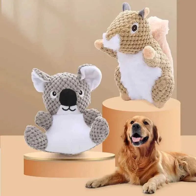 Funny Squirrel Koala Plush Dog Squeaky Toys Small Large Dogs Interactive Bite Resistant Toy Pets Accessories Supplies - Finnigan's Play Pen
