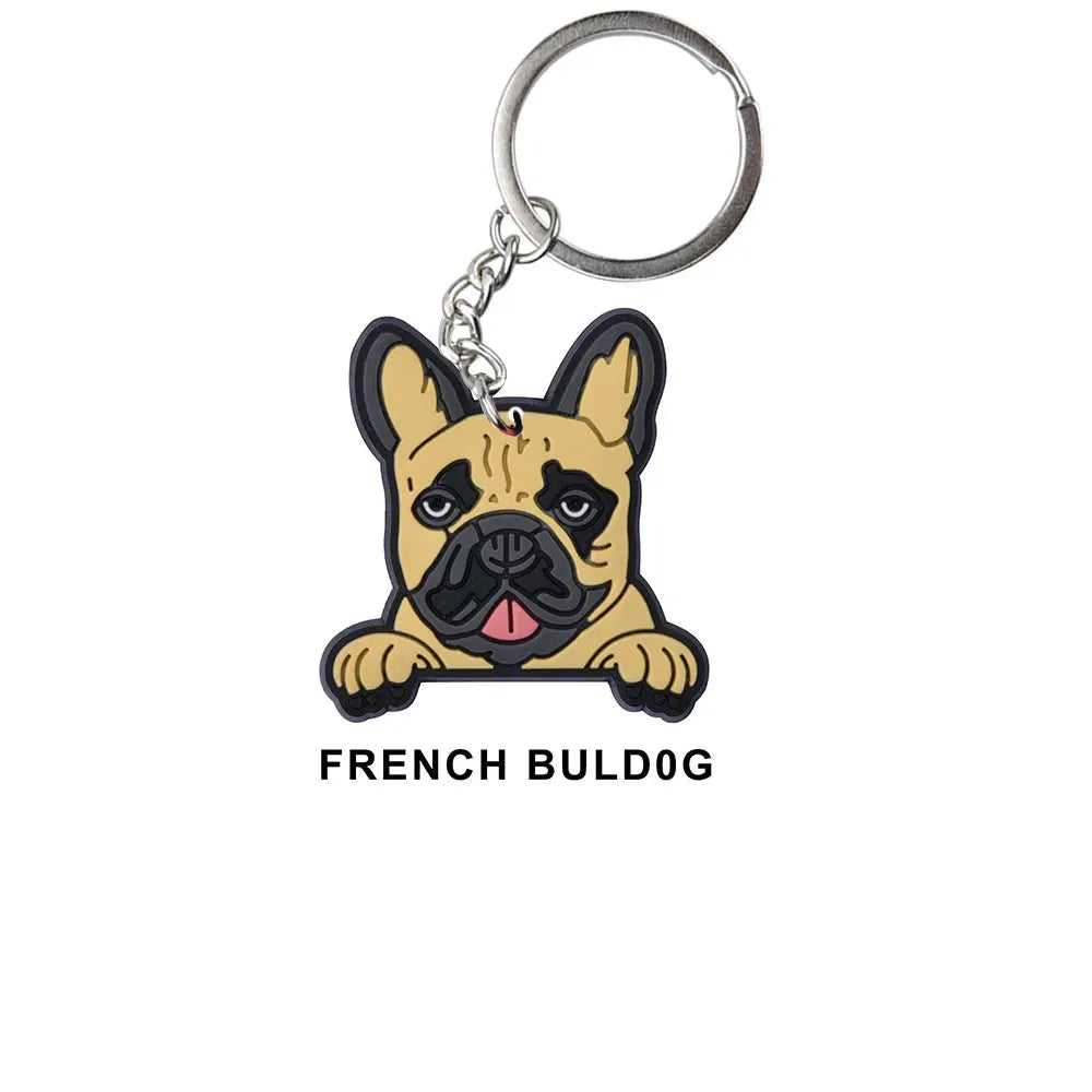 Cartoon Cool Dogs Keychains Bulldog English Springerspaniel Keyrings Maltese Greyhound Key Chains Husky Keeshond Key Rings Gifts - Finnigan's Play Pen