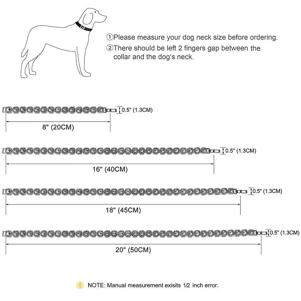 Bling Diamond Dog Chain Collar Crystal Rhinestone Pet Necklace Collar Luxury Shining Collars for Small Medium Dogs Cat
