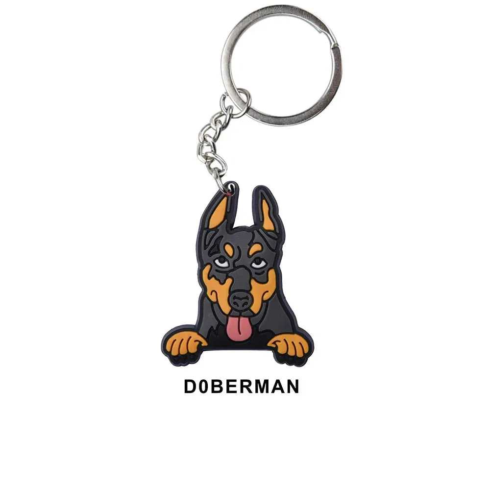 Cartoon Cool Dogs Keychains Bulldog English Springerspaniel Keyrings Maltese Greyhound Key Chains Husky Keeshond Key Rings Gifts - Finnigan's Play Pen