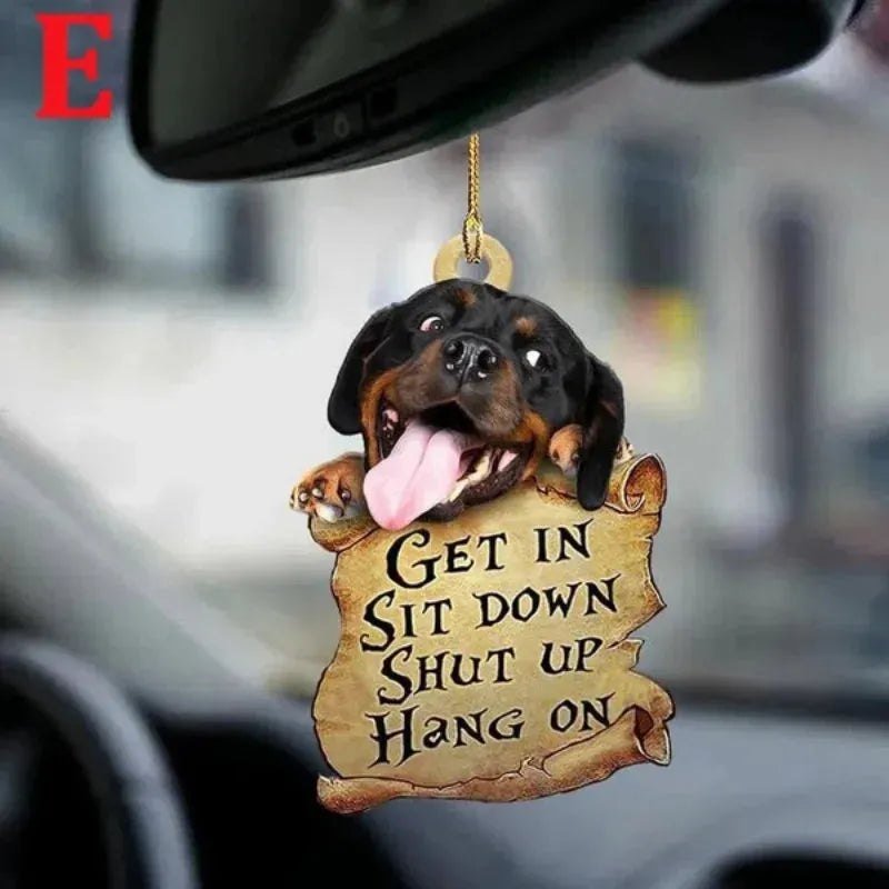 STONEGO Cute Dog Ornament Lovely Acrylic Animal Car Hanger Car Decor Two Sided Ornament - Finnigan's Play Pen