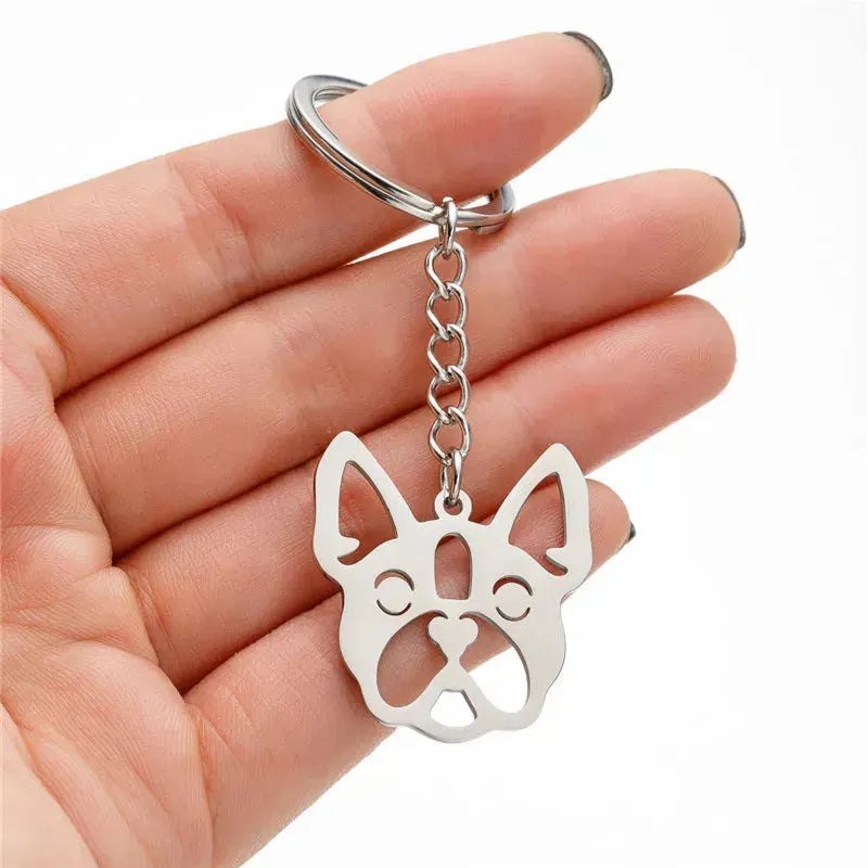 Stainless Steel Animal Keychain Cartoon Bulldog Key Rings Multiple Style Dog Keychains Key Holders Pendant Accessories Gift - Finnigan's Play Pen