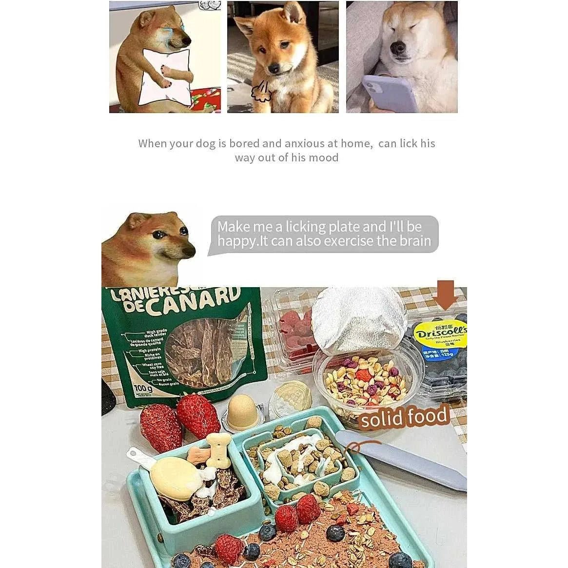 New Pet Dog Cat Tableware Anti - choking Bowl Food Grade Organosilicon Suction Cup Multifunctional Slow Food Mat Dog Licking Mat - Finnigan's Play Pen