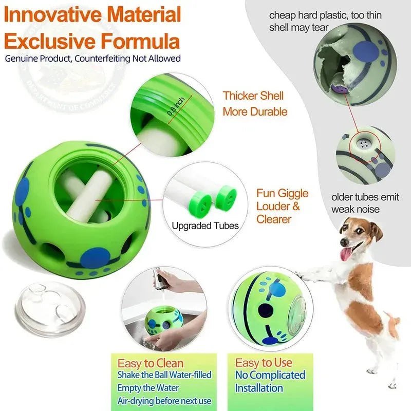 Benepaw Interactive Dog Toys Food Dispensing Treat Pet Giggle Ball Safe Dog Squeaky Puppy Puzzle Toy For Small Medium Large Dog - Finnigan's Play Pen