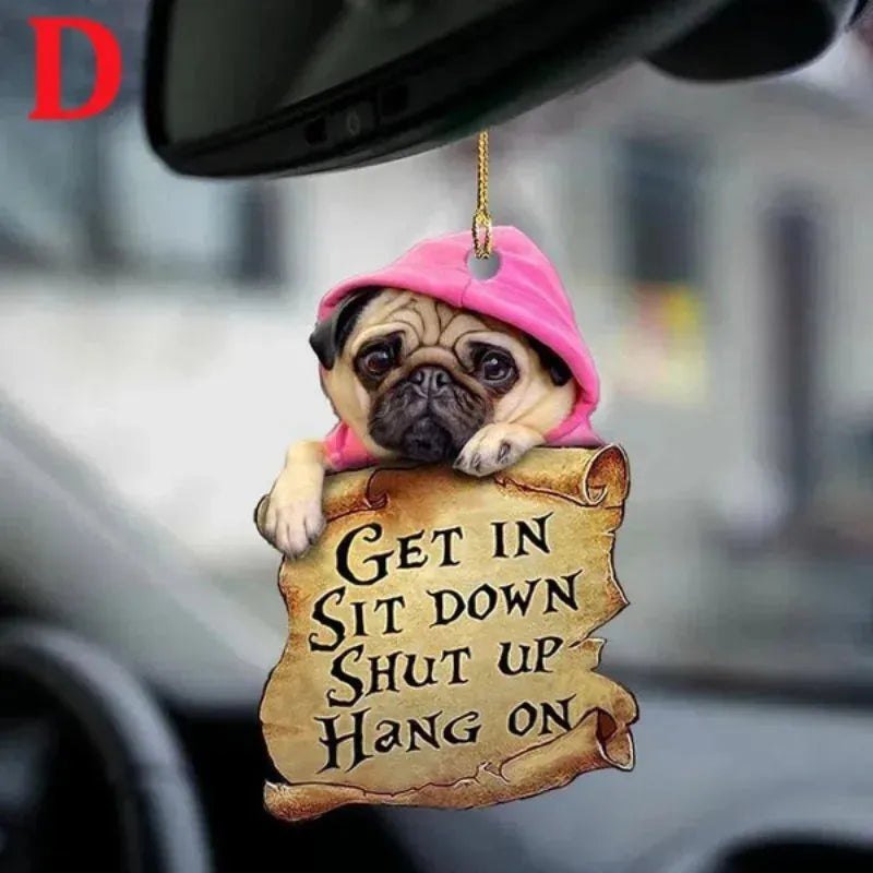 STONEGO Cute Dog Ornament Lovely Acrylic Animal Car Hanger Car Decor Two Sided Ornament - Finnigan's Play Pen