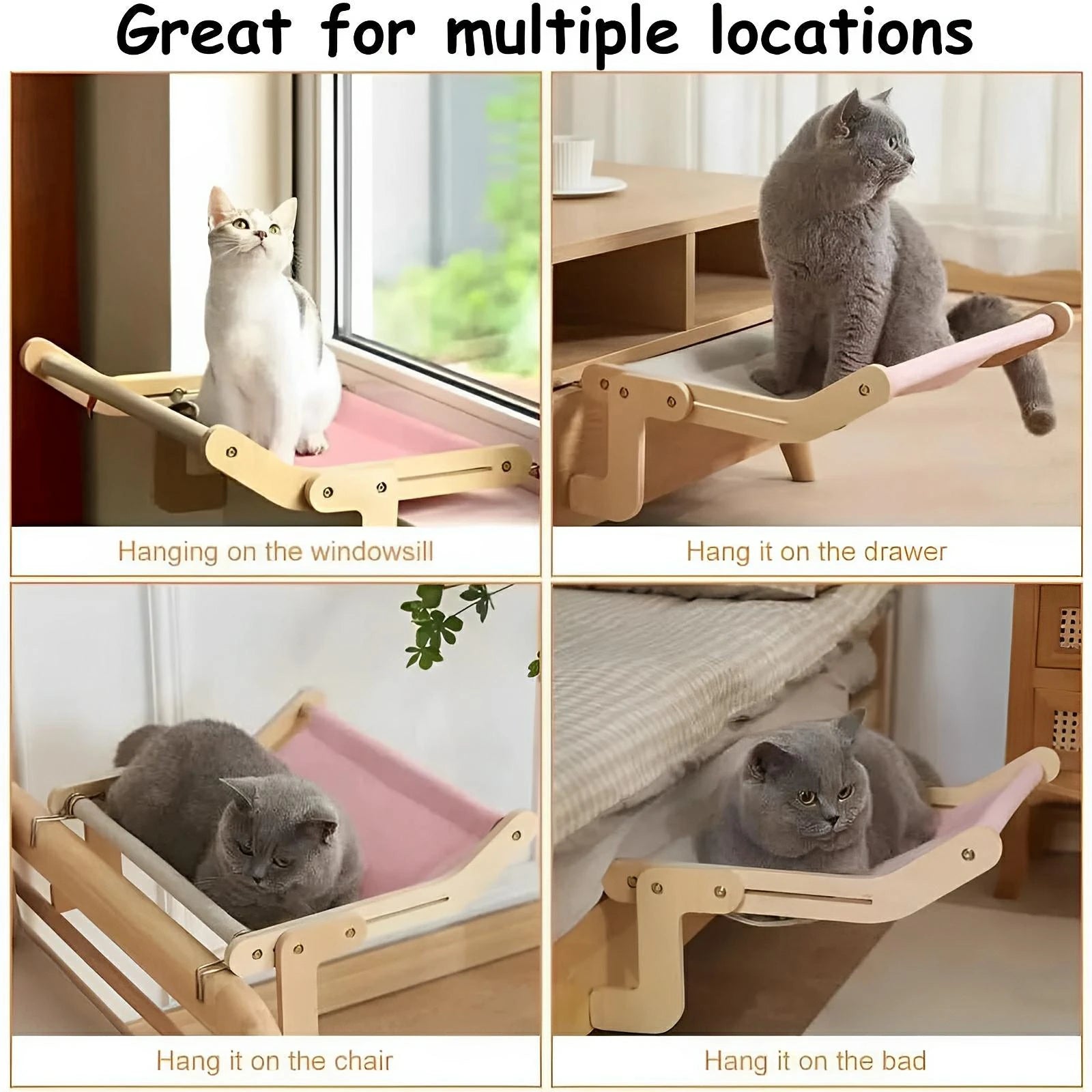 Bedside Bed Pet Nest Window Hanging Cat Bed Portable Removable Balcony Cat Hanging Hammock  - Finnigan's Play Pen