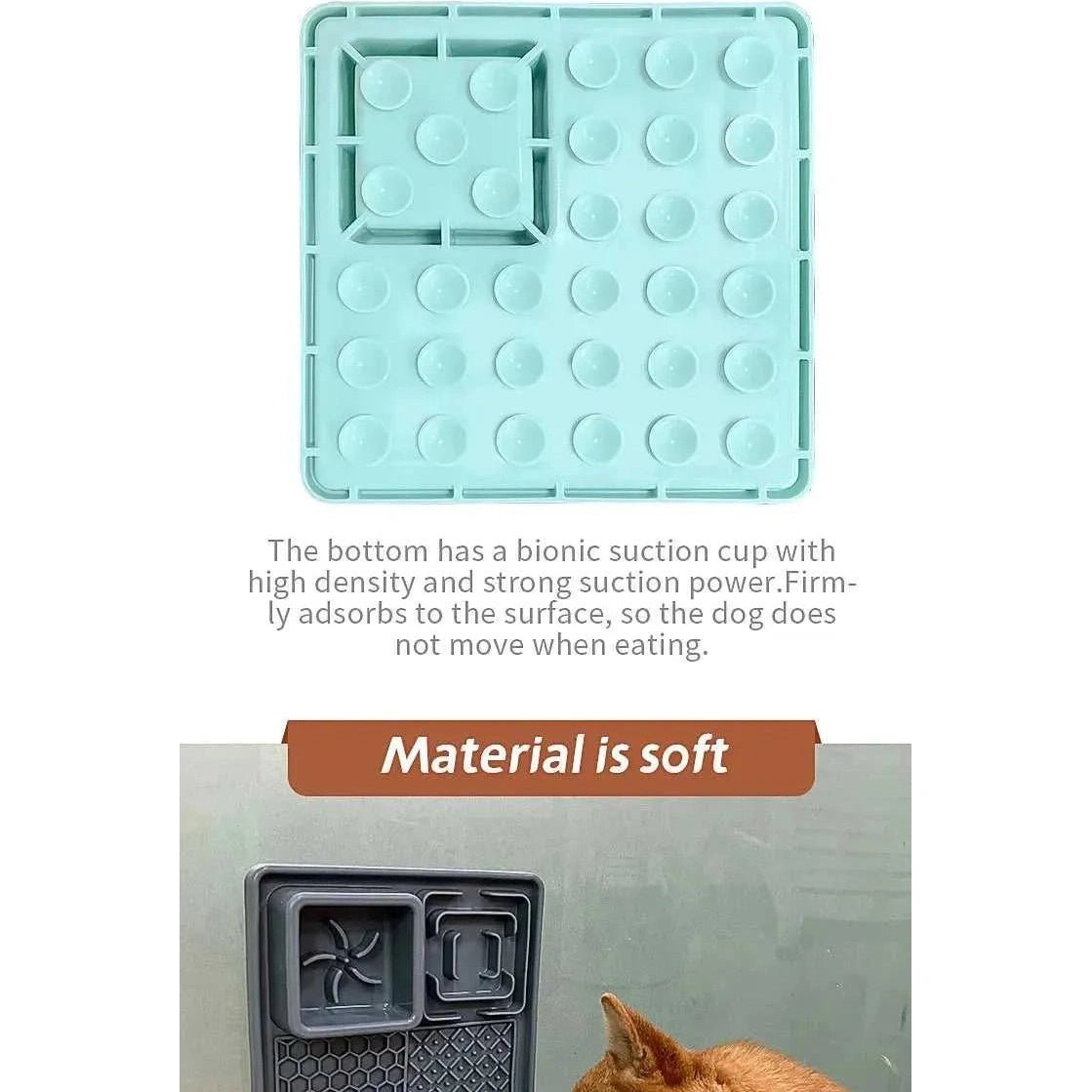 New Pet Dog Cat Tableware Anti - choking Bowl Food Grade Organosilicon Suction Cup Multifunctional Slow Food Mat Dog Licking Mat - Finnigan's Play Pen