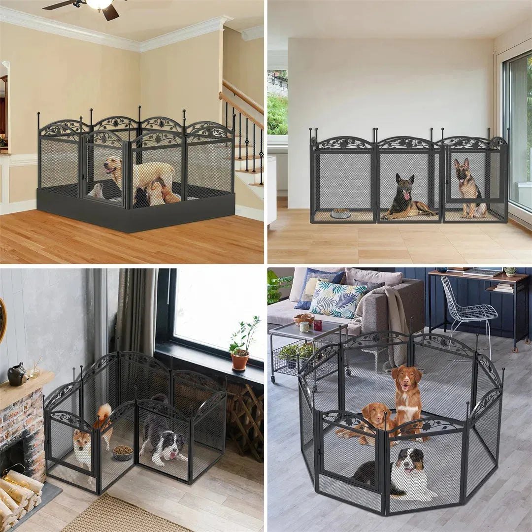 8 Panels DIY Heavy Duty Dog Playpen Pen Outdoor Indoor Dog Puppy Metal Fence with Waterproof Fertility Pad for Whelping,Training - Finnigan's Play Pen
