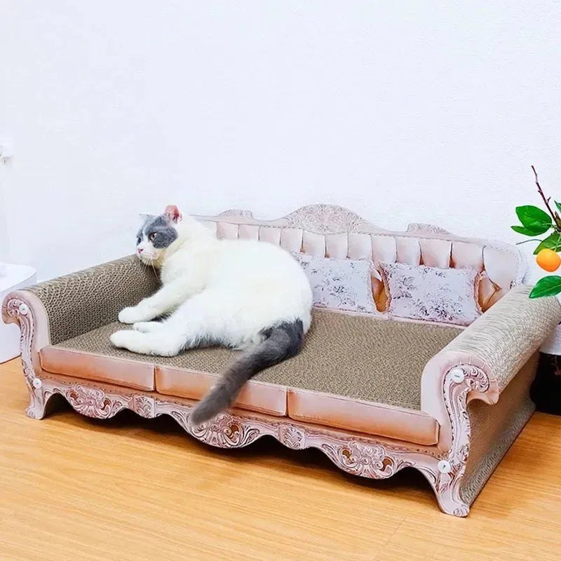 Pet furniture Cat Scratcher Sofa cat bed with scratching corrugated scratch board Large kitten couch - Finnigan's Play Pen