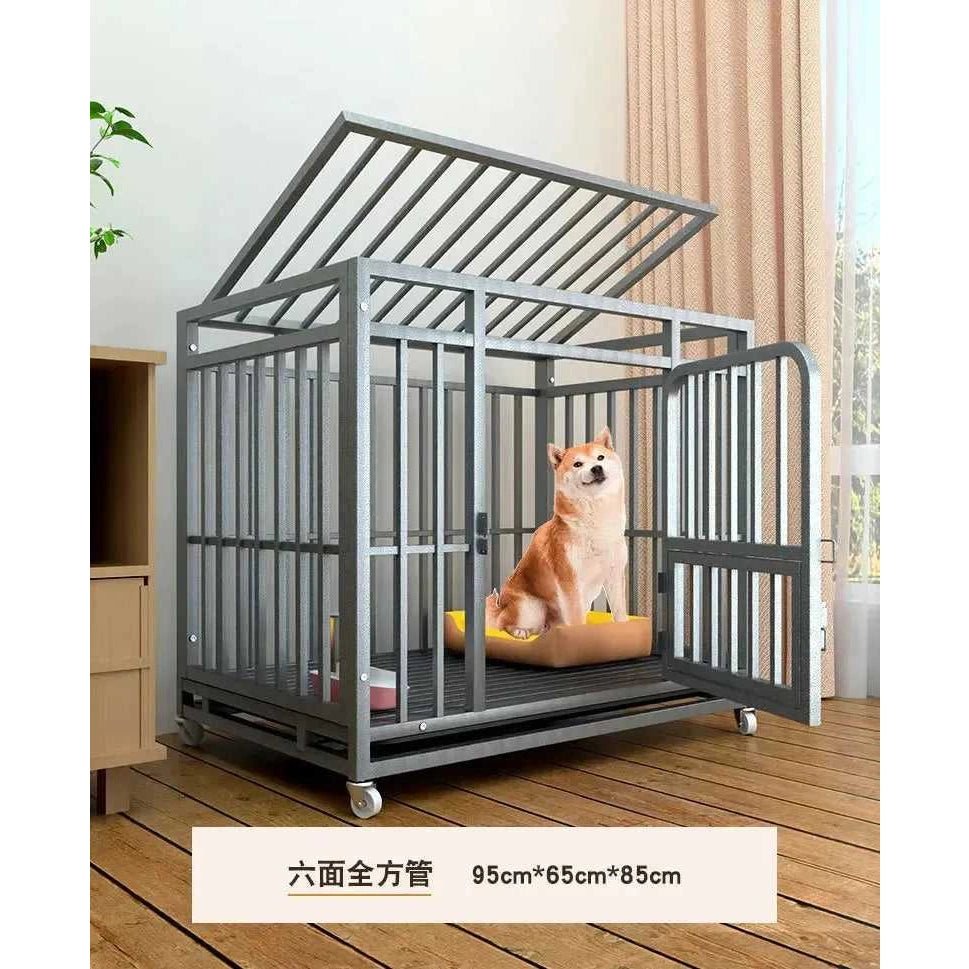 Large Dog Cages with Thickened All Square Tubes Indoor Pet Cages with Toilets Iron Cages Dog Nests - Finnigan's Play Pen