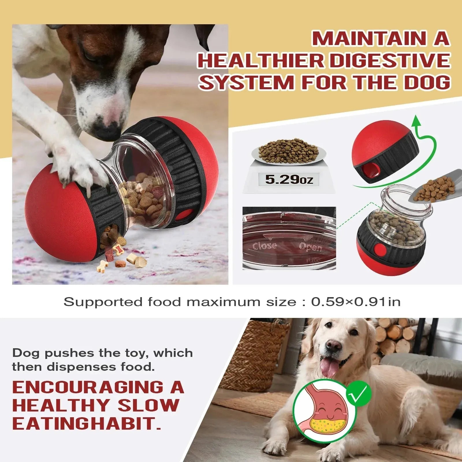 Dog Toy Improve IQ Interactive Puppy Toys For Small Medium Dogs Cat Slow Feeder Ball Labrador Golden Retriever Pet Supplies - Finnigan's Play Pen