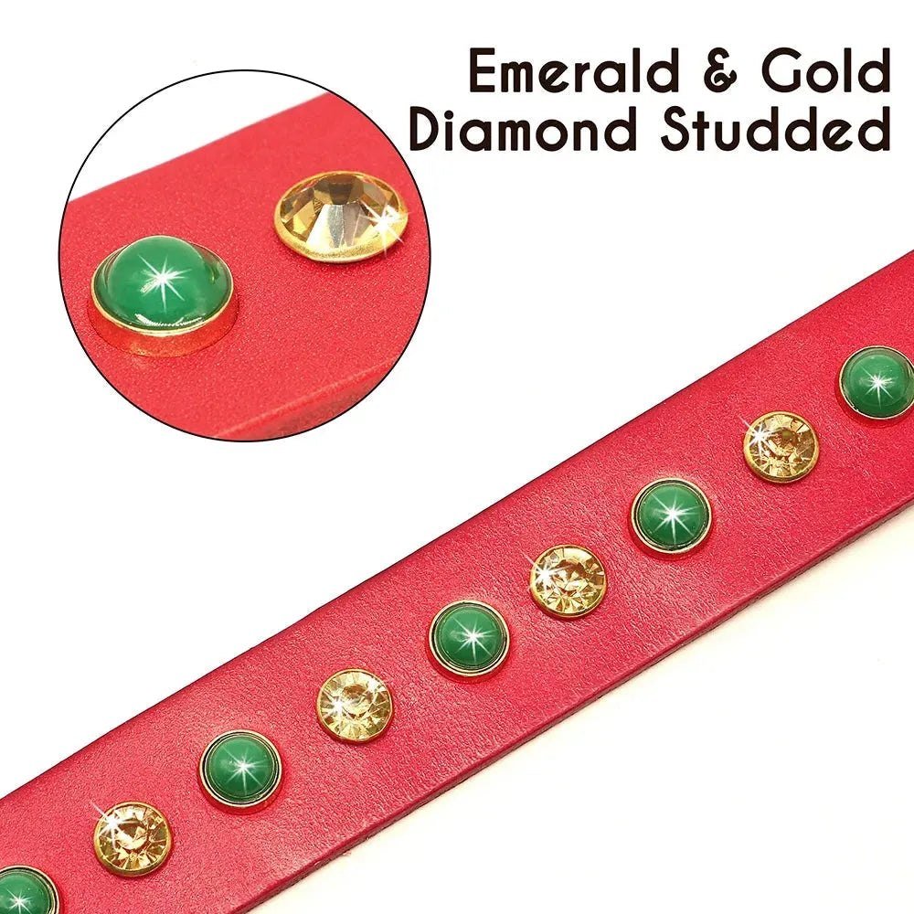 Leather Pet Dog Collar Bling Rhinestone Puppy Cat Collars Cute Diamond Necklace Adjustable for Small Medium Dogs Cats