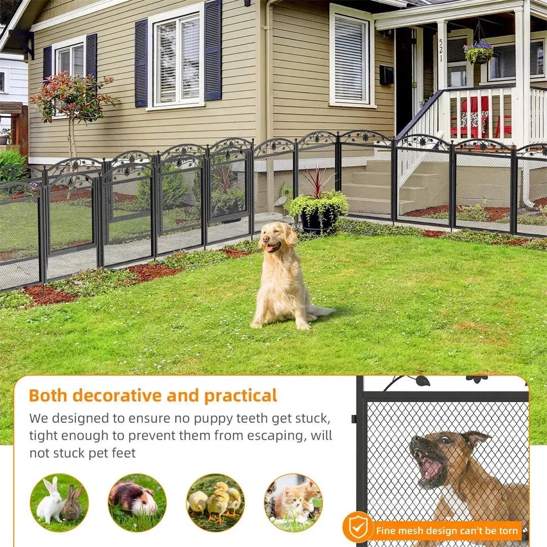 8 Panels DIY Heavy Duty Dog Playpen Pen Outdoor Indoor Dog Puppy Metal Fence with Waterproof Fertility Pad for Whelping,Training - Finnigan's Play Pen
