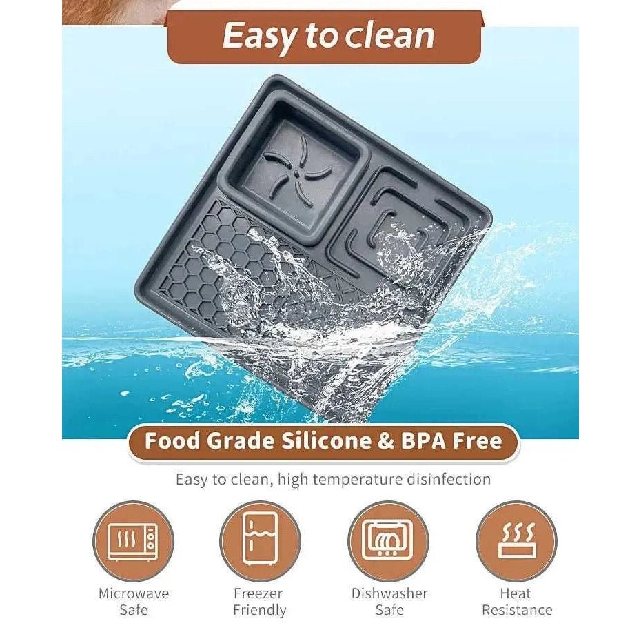 New Pet Dog Cat Tableware Anti - choking Bowl Food Grade Organosilicon Suction Cup Multifunctional Slow Food Mat Dog Licking Mat - Finnigan's Play Pen