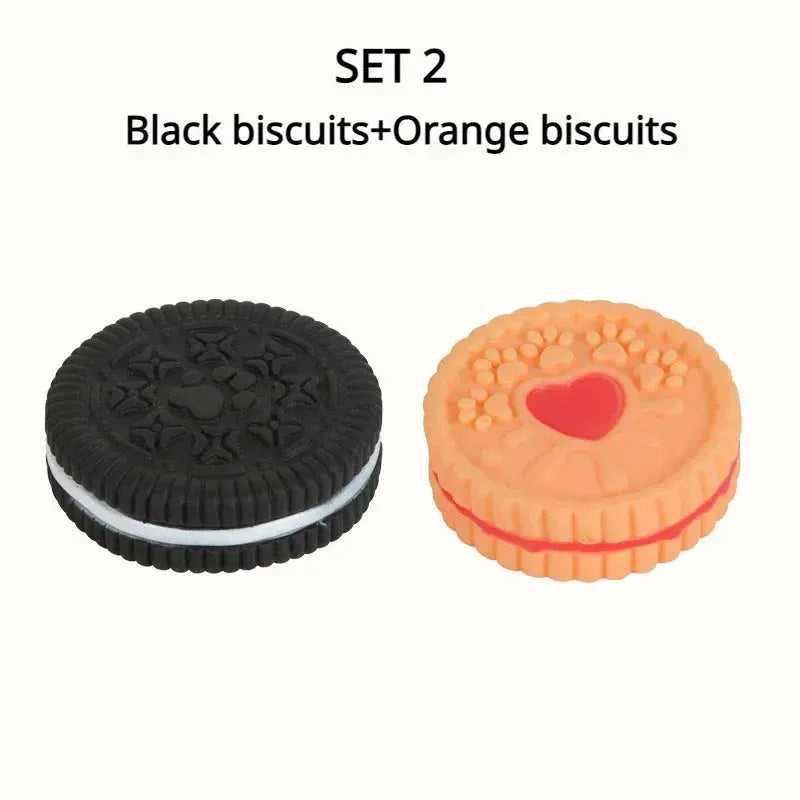 Dog Chewing Toy Simulation Biscuit Cake Anti Bite Latex Plaything Grinding Teeth Cleaning Interactive Training Toys Pet Supplies - Finnigan's Play Pen