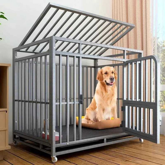 Large Dog Cages with Thickened All Square Tubes Indoor Pet Cages with Toilets Iron Cages Dog Nests - Finnigan's Play Pen