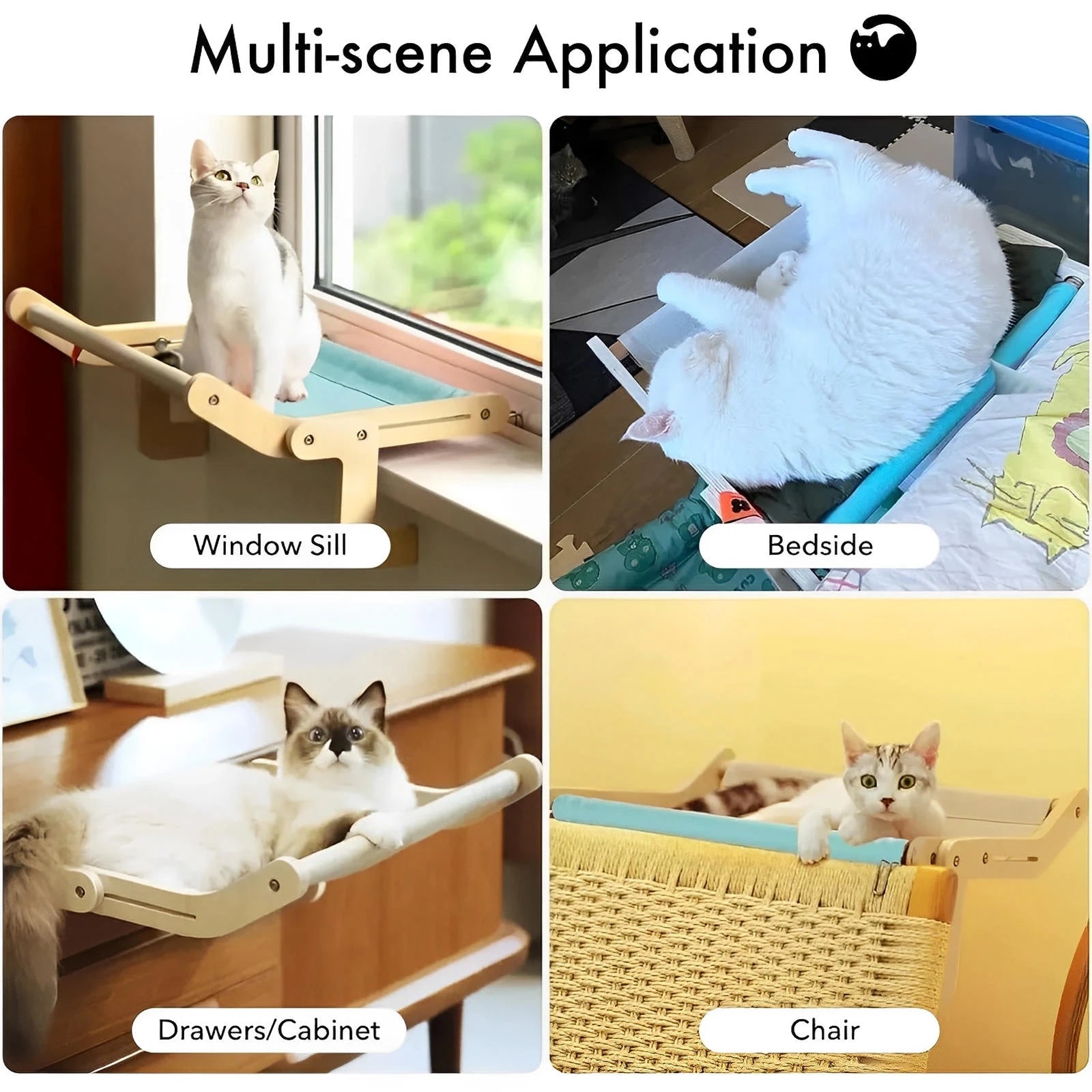Bedside Bed Pet Nest Window Hanging Cat Bed Portable Removable Balcony Cat Hanging Hammock  - Finnigan's Play Pen