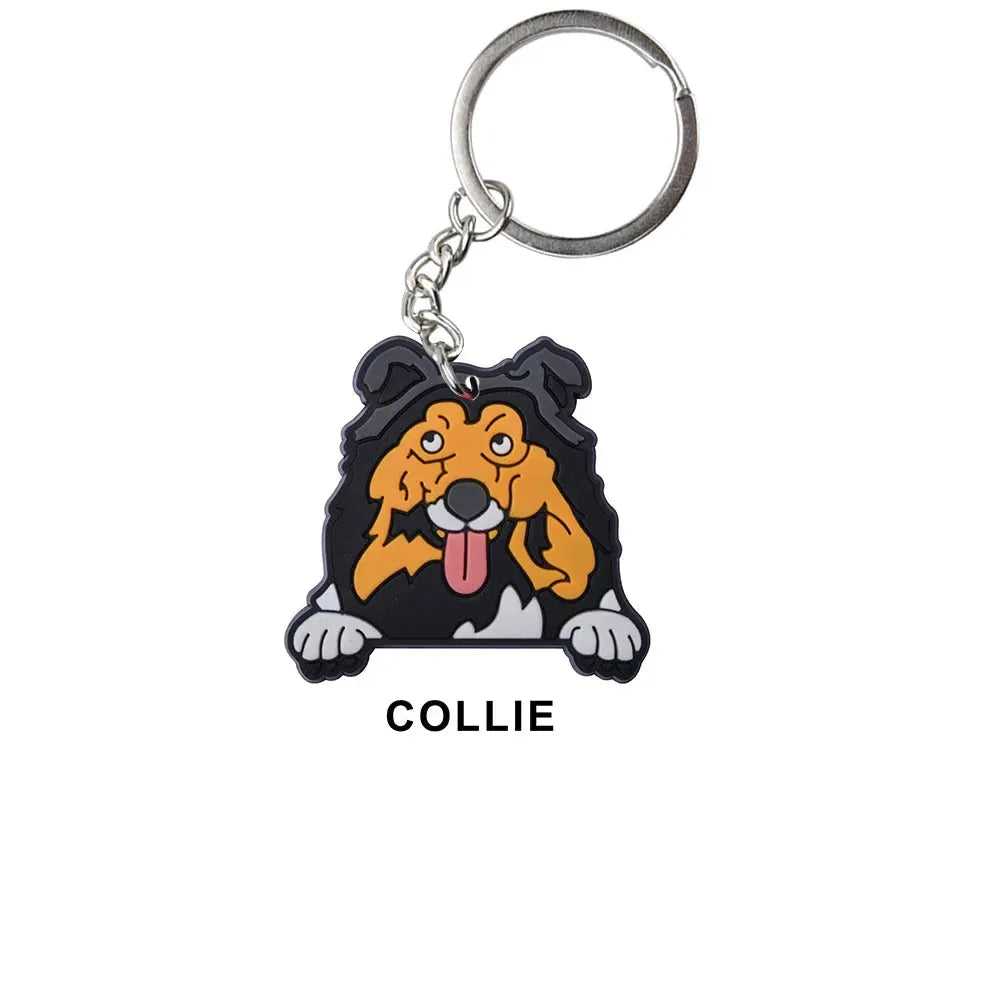 Cartoon Cool Dogs Keychains Bulldog English Springerspaniel Keyrings Maltese Greyhound Key Chains Husky Keeshond Key Rings Gifts - Finnigan's Play Pen