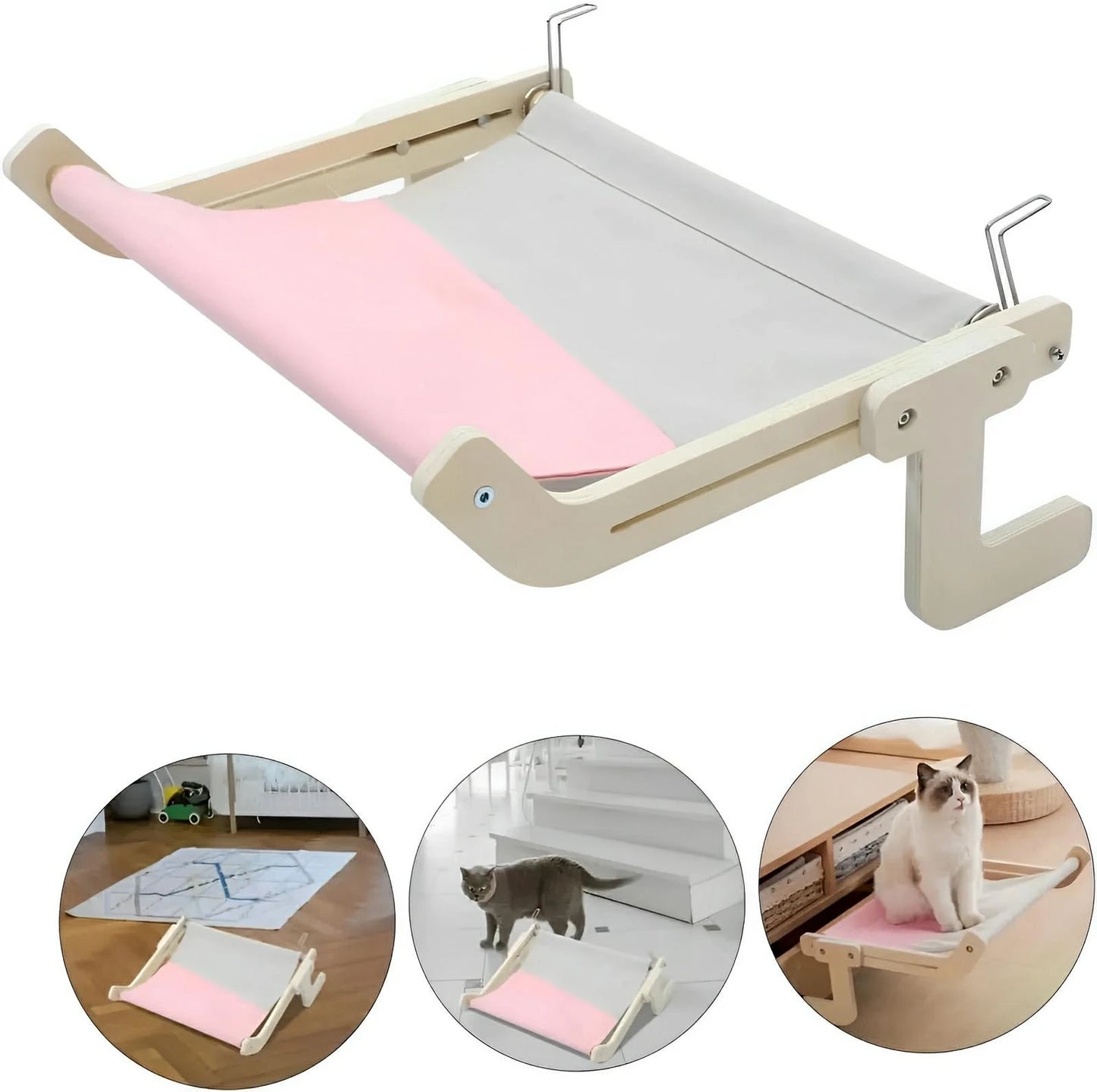 Bedside Bed Pet Nest Window Hanging Cat Bed Portable Removable Balcony Cat Hanging Hammock  - Finnigan's Play Pen