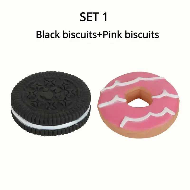 Dog Chewing Toy Simulation Biscuit Cake Anti Bite Latex Plaything Grinding Teeth Cleaning Interactive Training Toys Pet Supplies - Finnigan's Play Pen