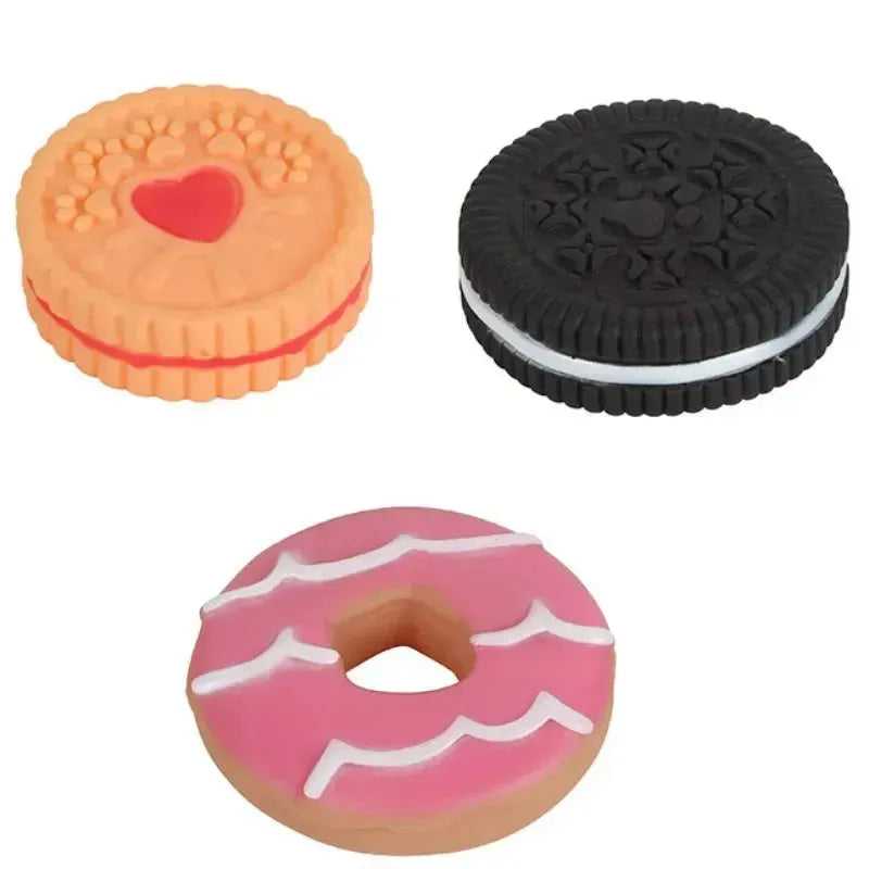 Dog Chewing Toy Simulation Biscuit Cake Anti Bite Latex Plaything Grinding Teeth Cleaning Interactive Training Toys Pet Supplies - Finnigan's Play Pen