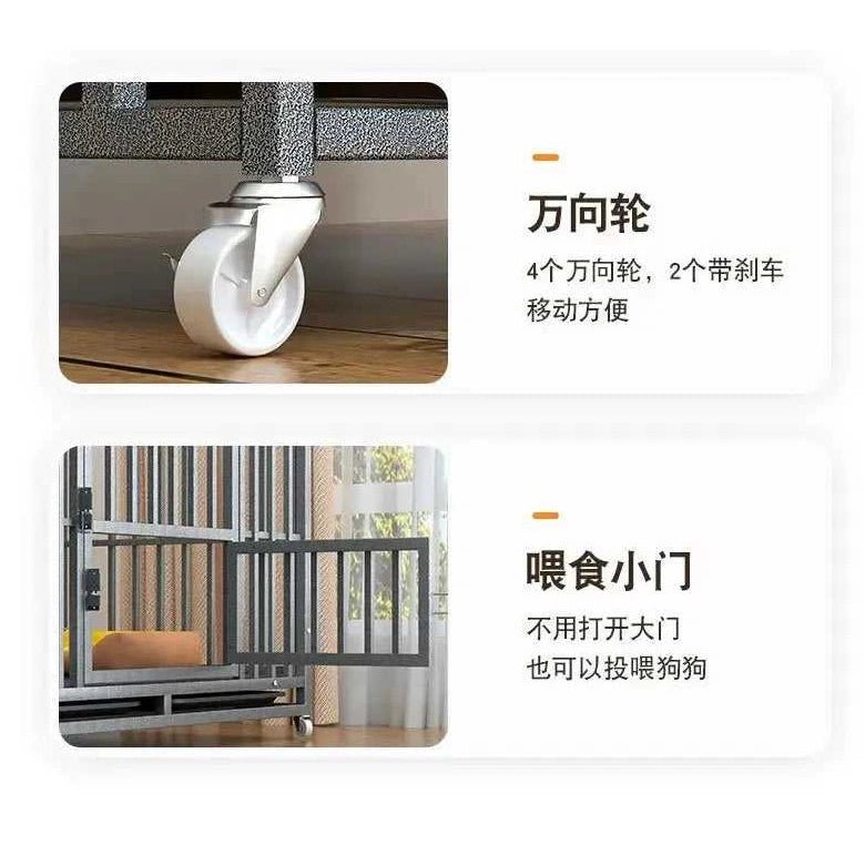 Large Dog Cages with Thickened All Square Tubes Indoor Pet Cages with Toilets Iron Cages Dog Nests - Finnigan's Play Pen