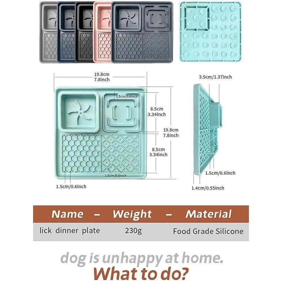 New Pet Dog Cat Tableware Anti - choking Bowl Food Grade Organosilicon Suction Cup Multifunctional Slow Food Mat Dog Licking Mat - Finnigan's Play Pen