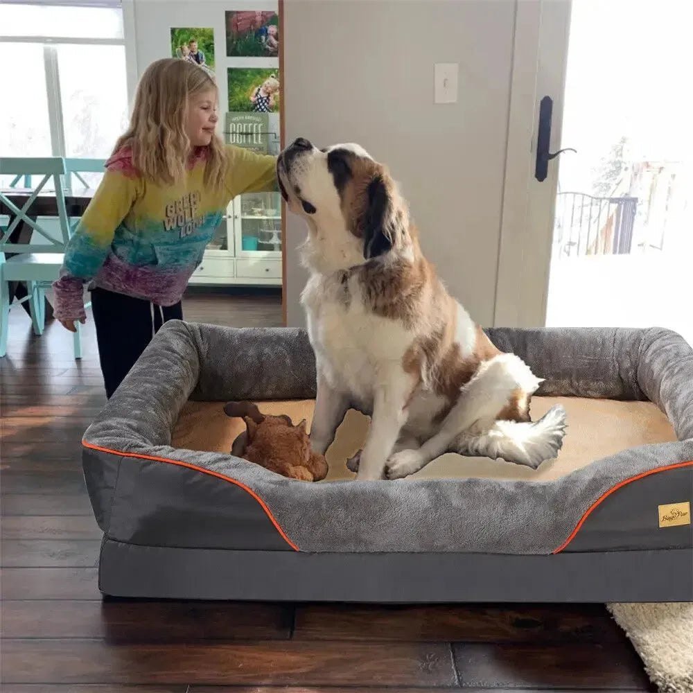Waterproof Extra Large Orthopedic Dog Bed Sponge Foam Dog Bedding Lounge Sofa Bed - Finnigan's Play Pen