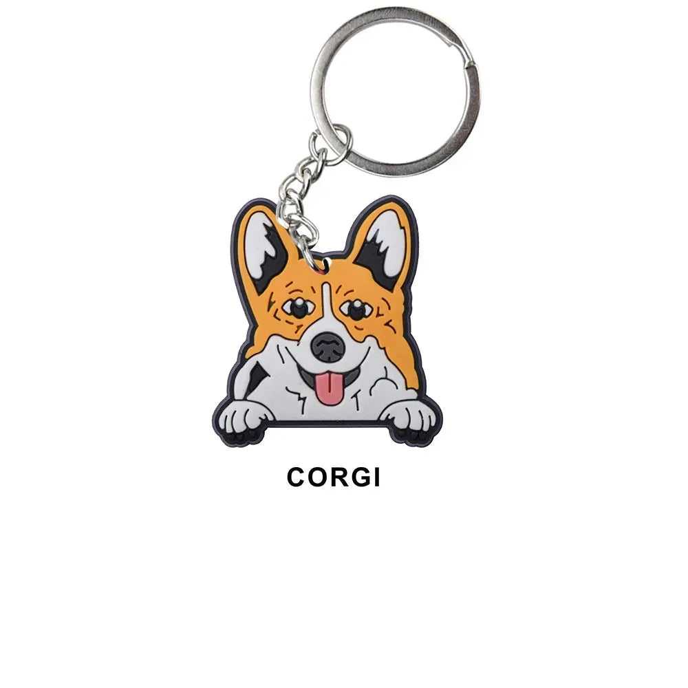 Cartoon Cool Dogs Keychains Bulldog English Springerspaniel Keyrings Maltese Greyhound Key Chains Husky Keeshond Key Rings Gifts - Finnigan's Play Pen