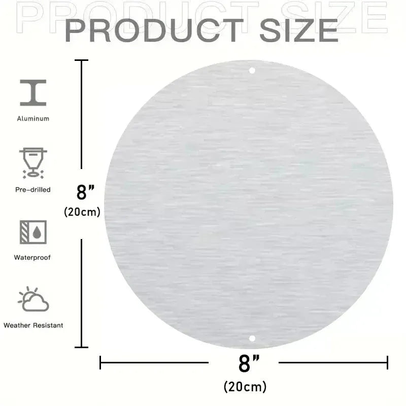 1pc 8x8inch(20x20cm) Round Aluminum Sign Spring Garden Retro Dog Wall Decor For Indoor,Office,Business,Bathroom - Finnigan's Play Pen