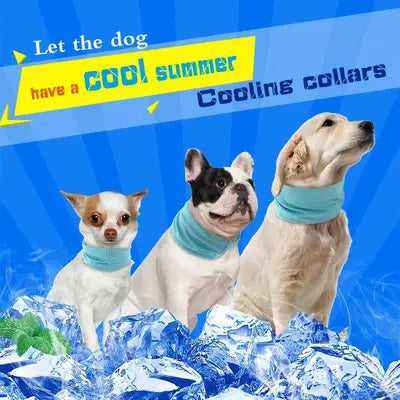 Cooling Dog Collar Instant Ice Pet Bandana Scarf Super Cool Collars for Hot Summer Small Dogs Collars Chihuahua French Bulldog
