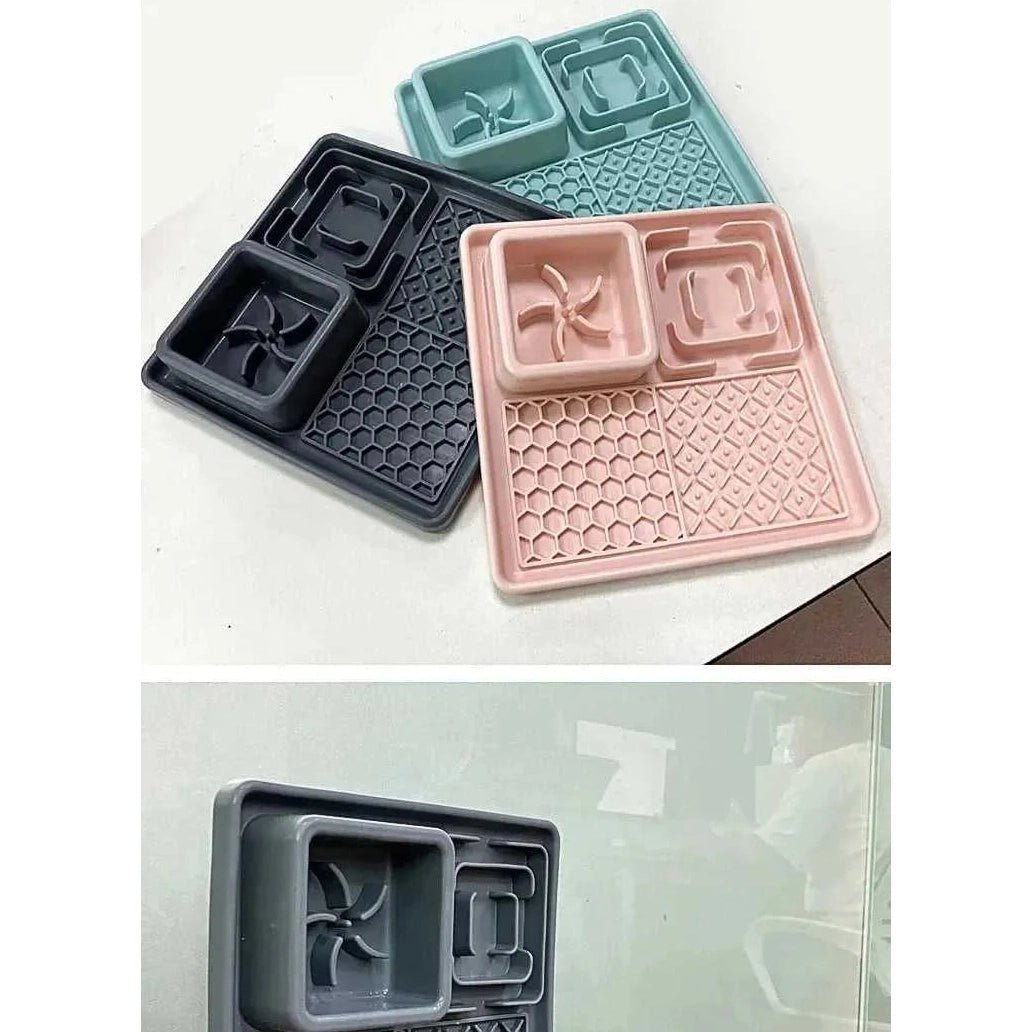 New Pet Dog Cat Tableware Anti - choking Bowl Food Grade Organosilicon Suction Cup Multifunctional Slow Food Mat Dog Licking Mat - Finnigan's Play Pen