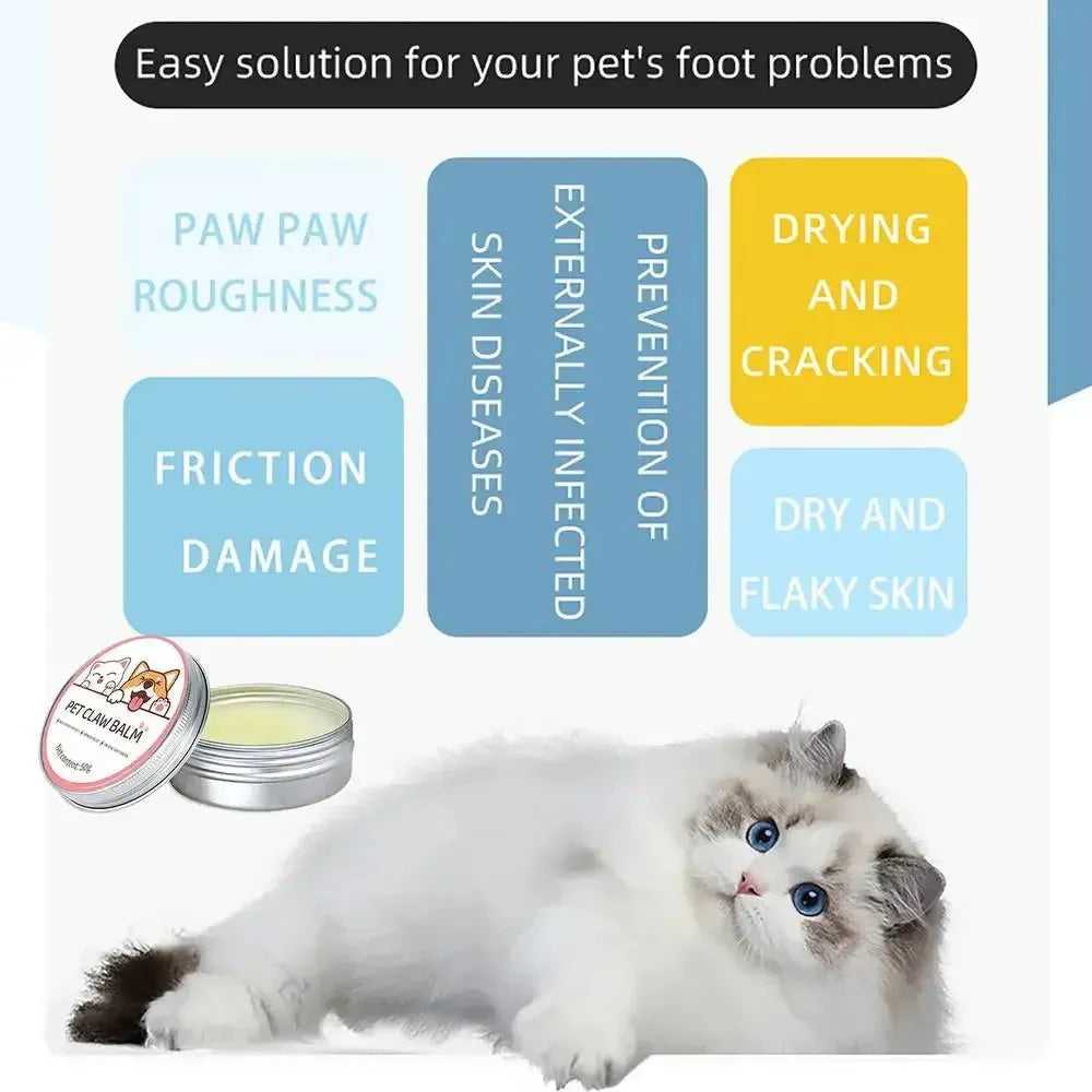 Paw Balm for Cats 50g Cat Dog Paw Protective Cream Pet Nose Protector Moisturizer Pet Crack Feet Repair Accessories for Cats - Finnigan's Play Pen