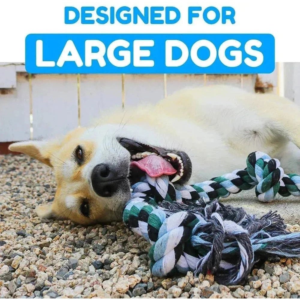 ATUBAN Giant Dog Rope Toy for Extra Large Dogs - Indestructible Dog Toy for Aggressive Chewers and Large Breeds 42IN Long 6 Knot - Finnigan's Play Pen