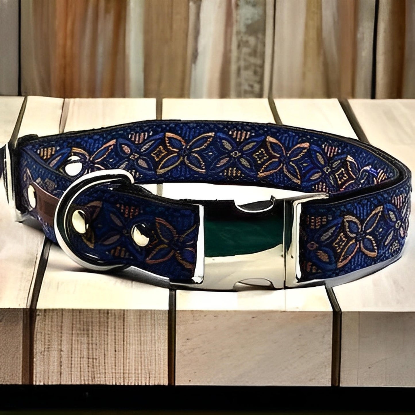 Majestic Cotton Dog Collar with Custom Engraving - Finnigan's Play Pen