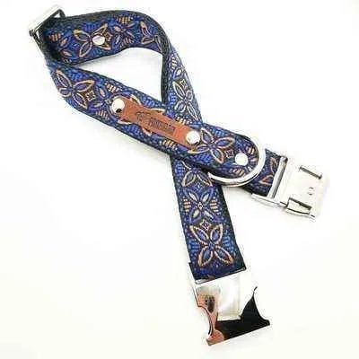 Majestic Cotton Dog Collar with Custom Engraving - Finnigan's Play Pen