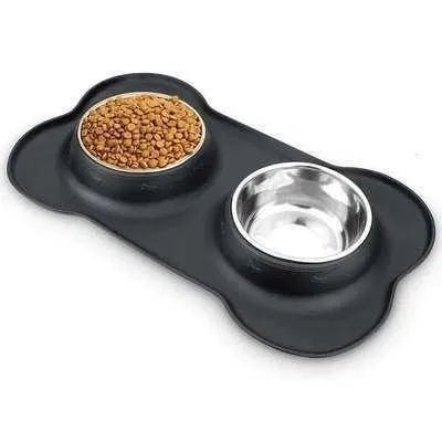 Marble Silicone Dog Bowl Set - Finnigan's Play Pen