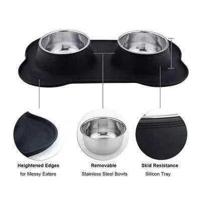 Marble Silicone Dog Bowl Set - Finnigan's Play Pen