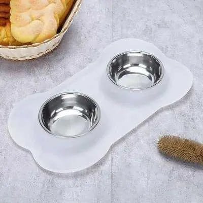 Marble Silicone Dog Bowl Set - Finnigan's Play Pen