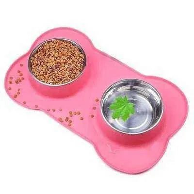 Marble Silicone Dog Bowl Set - Finnigan's Play Pen