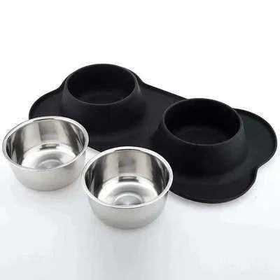Marble Silicone Dog Bowl Set - Finnigan's Play Pen