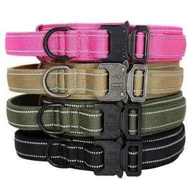 Personalised Military Dog Collar for Stylish Large Dogs with Reflective Handle - Finnigan's Play Pen