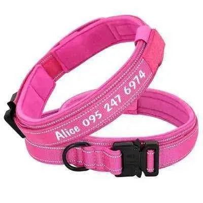 Personalised Military Dog Collar for Stylish Large Dogs with Reflective Handle - Finnigan's Play Pen
